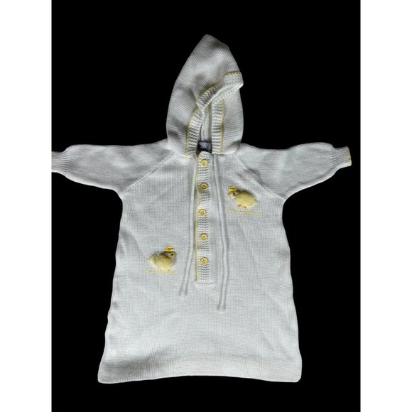Vintage Baby Kisses Other - Vintage Baby Kisses Button Down Baby 3D Chick Bunting w/ Hoodie White Yellow
